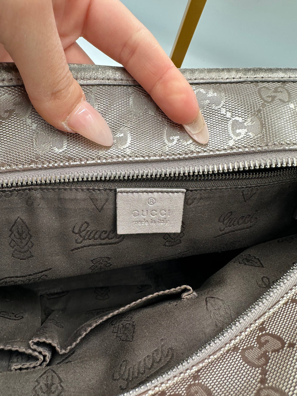 Gucci Imprime silver shoulder bag