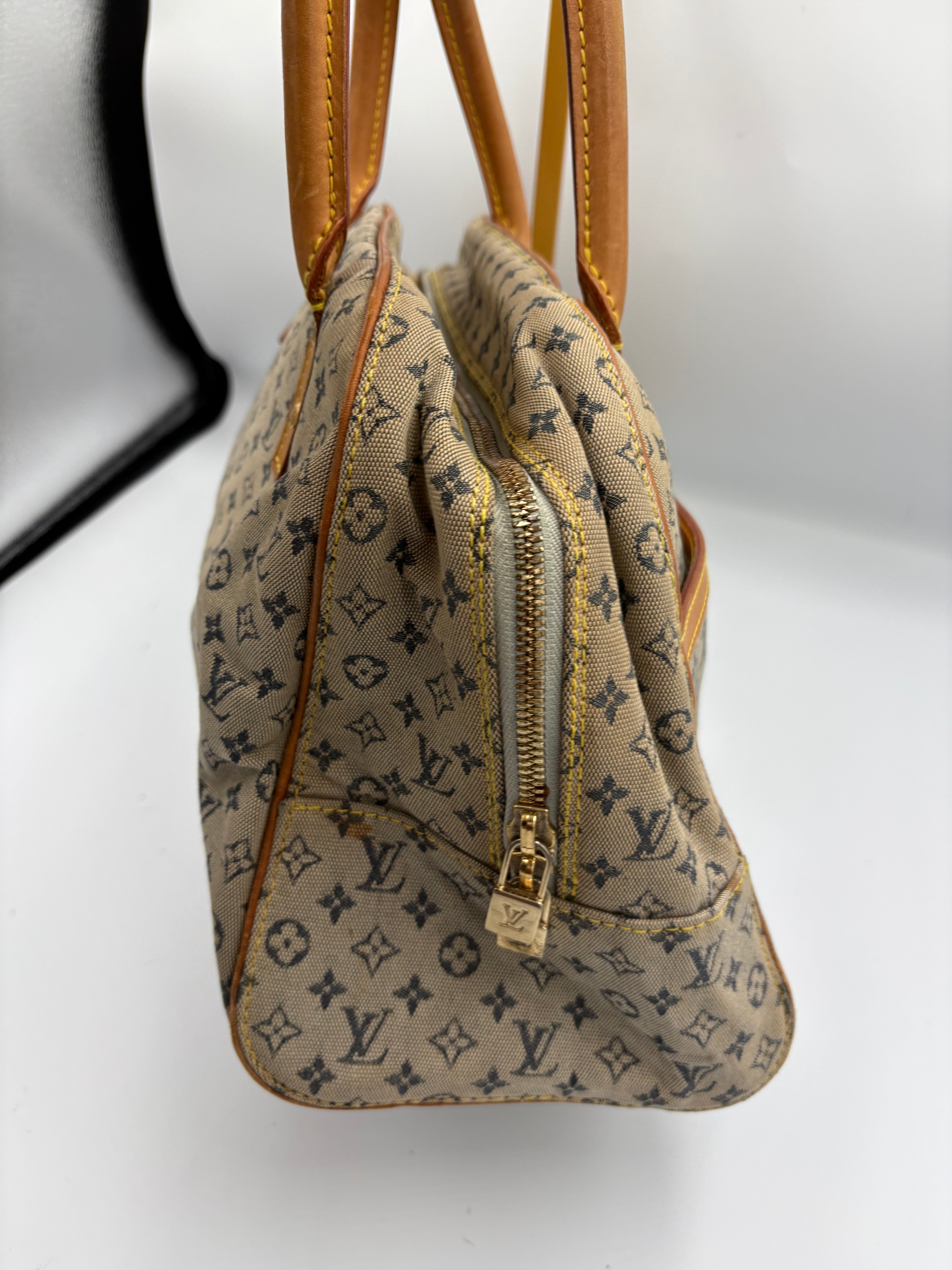 Rare Louis Vuitton Denim Monogram Mini Lin Marie Boston Bag