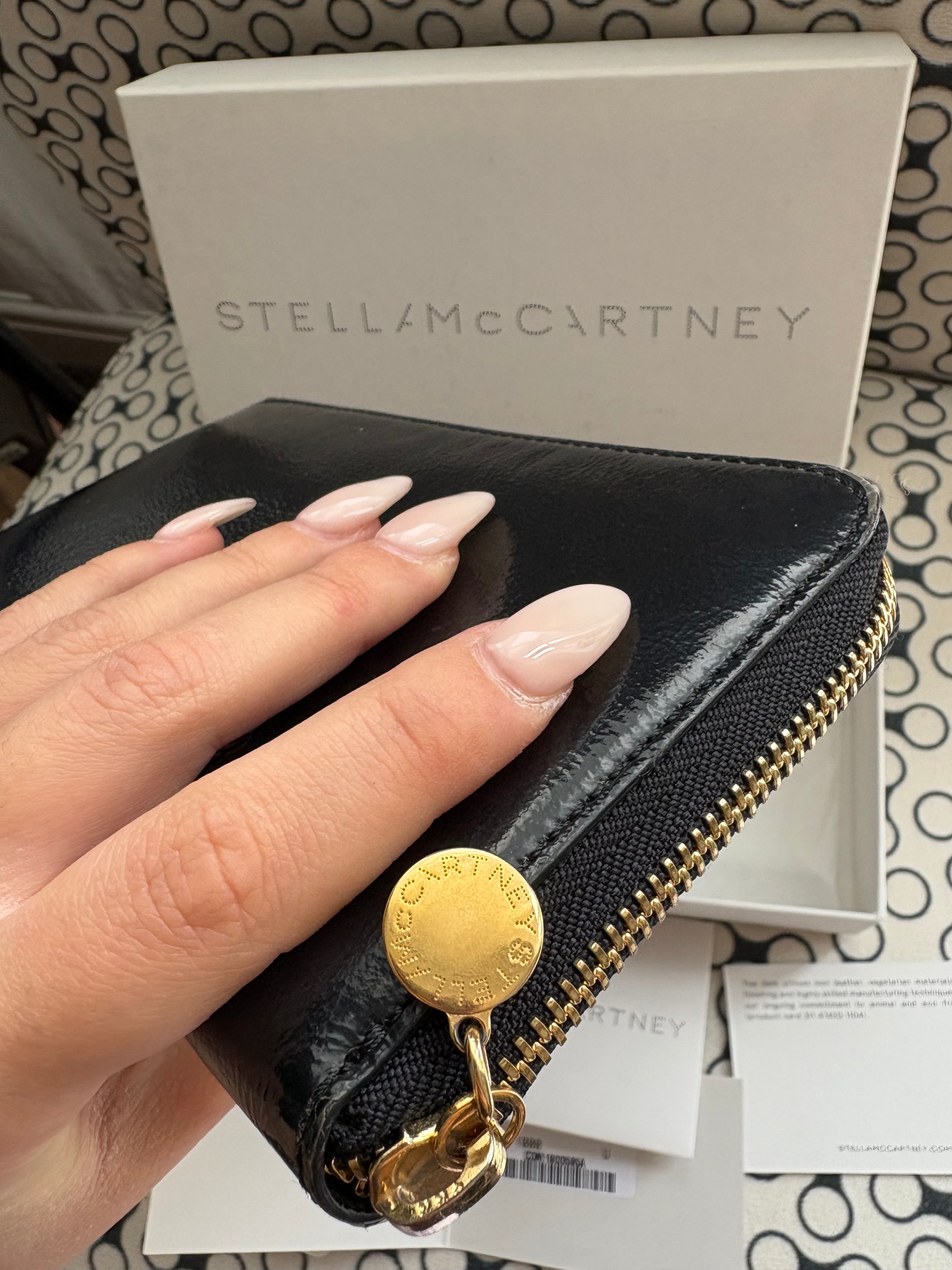 Stella McCartney black Stella Logo Continental wallet