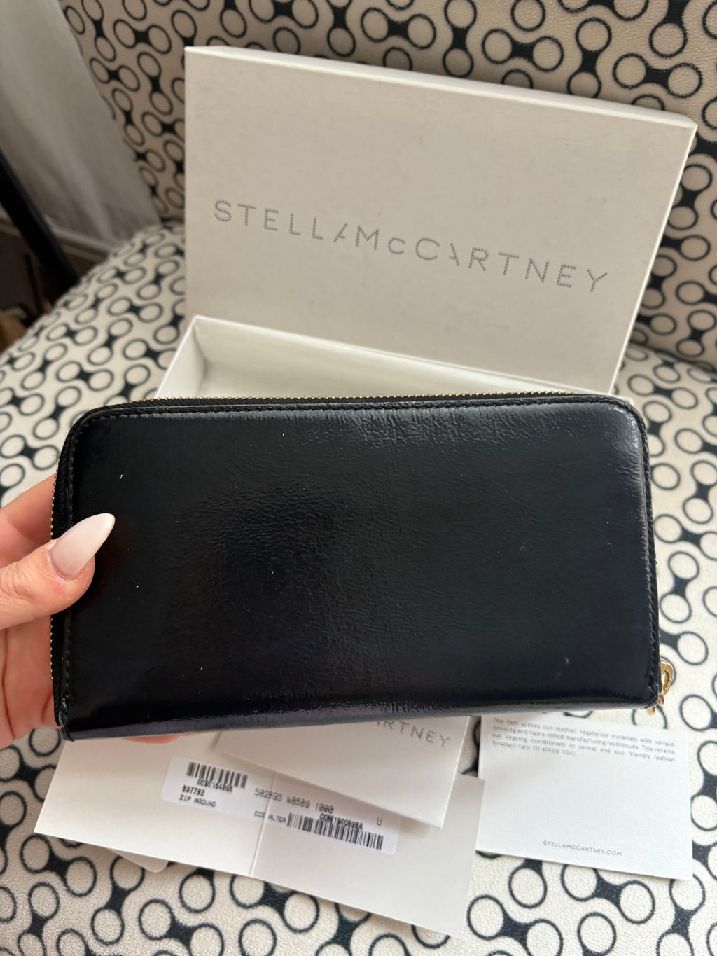 Stella McCartney black Stella Logo Continental wallet