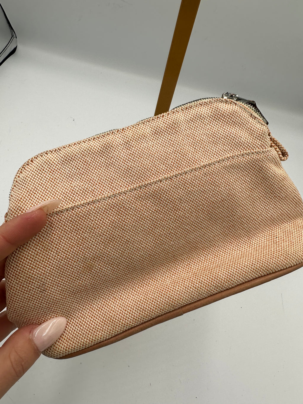 Hermes Canvas Mini Bolide Travel pouch.