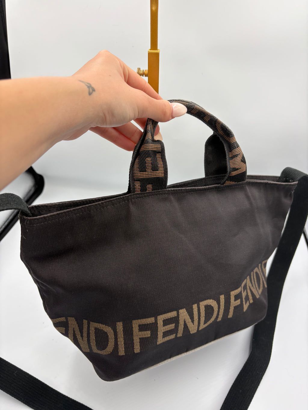 Fendi Roma Canvas satchel mini handbag or crossbody