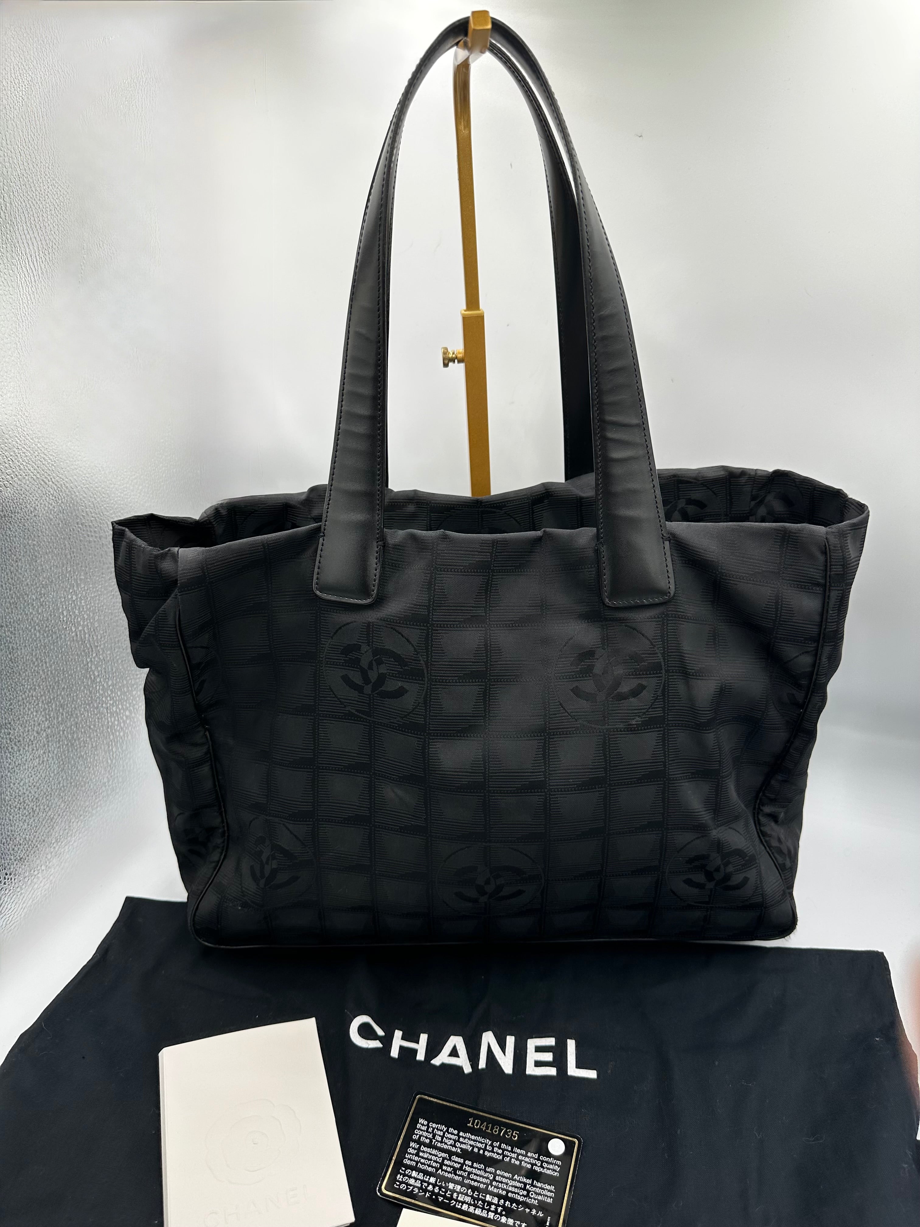 Chanel 2004 Travel Line black shoulder tote bag
