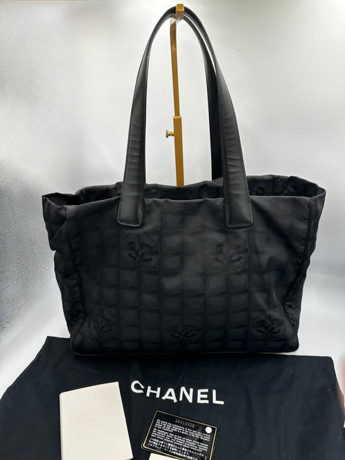 Chanel 2004 Travel Line black shoulder tote bag