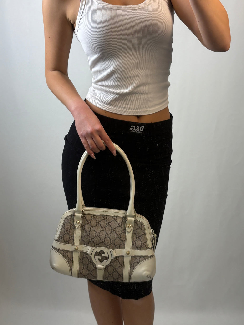 Rare Gucci GG Supreme Reins shoulder bag