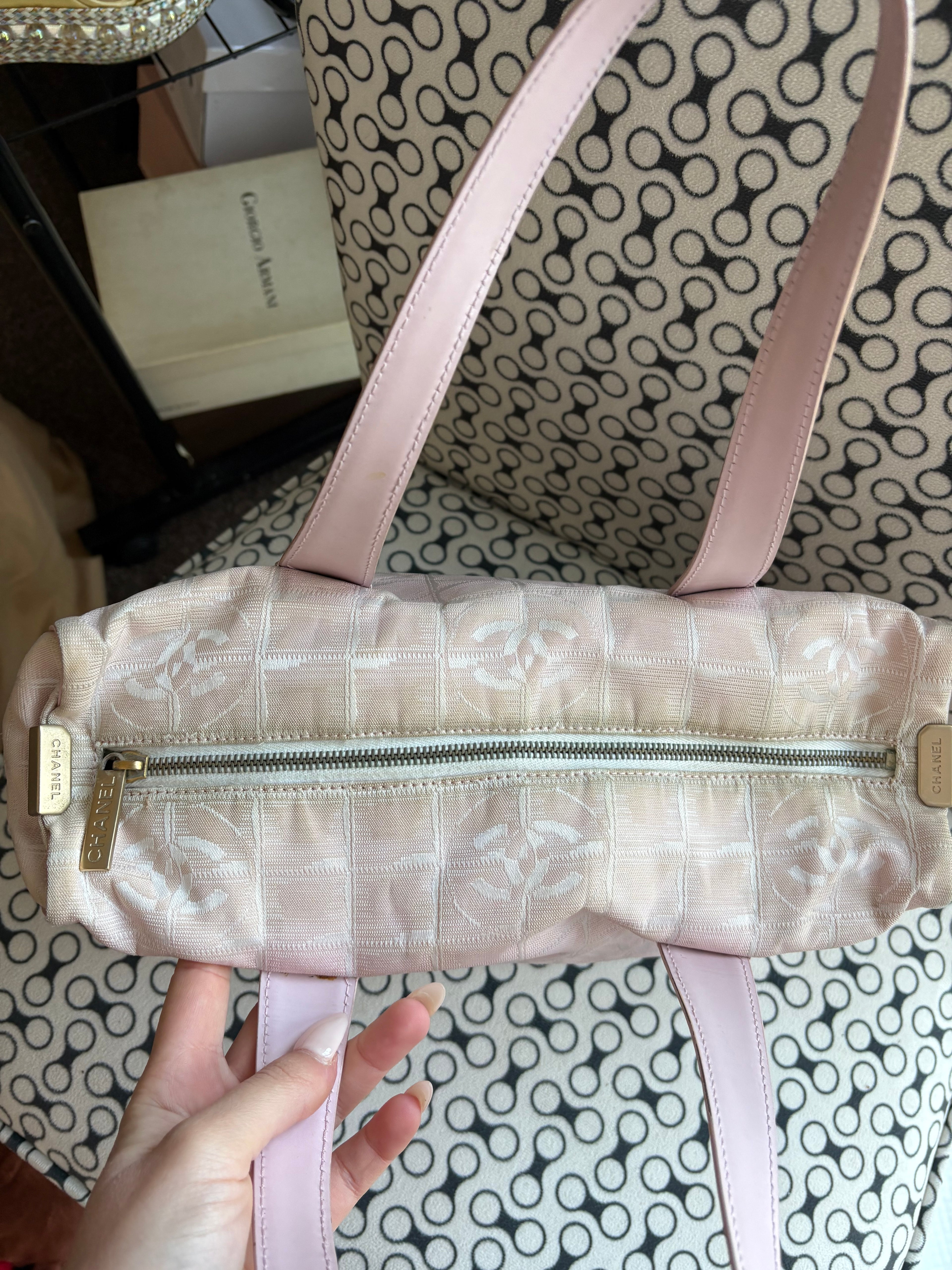 Chanel Travel Line blush pink tote bag from circa 2004