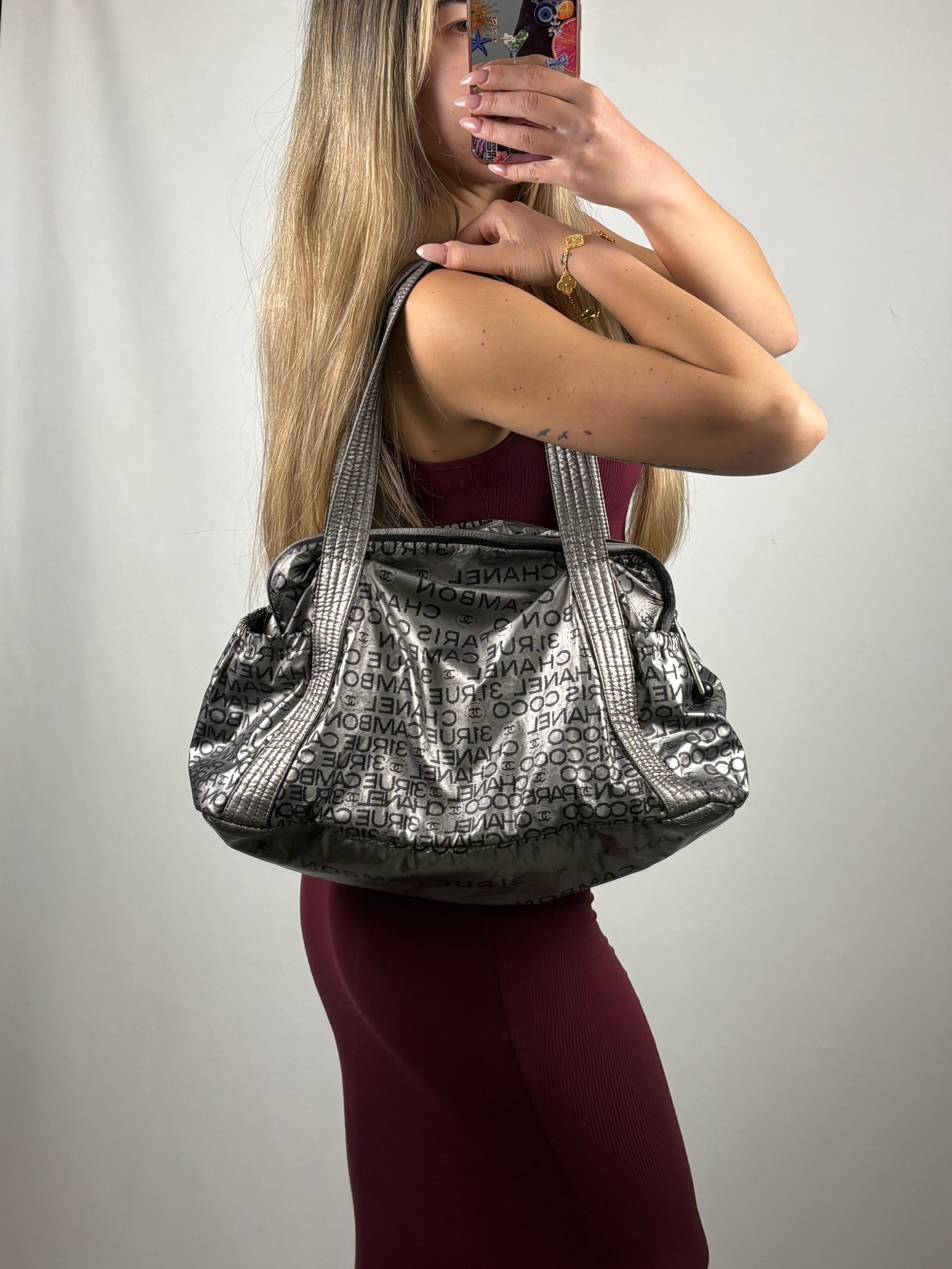 Chanel Unlimited Rue Cambon silver shoulder bag