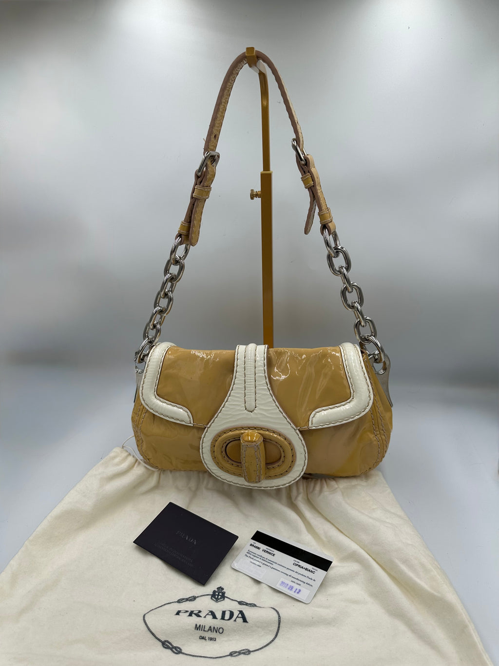 Prada 2010 Pattina Sottospalla Patent Leather shoulder Bag
