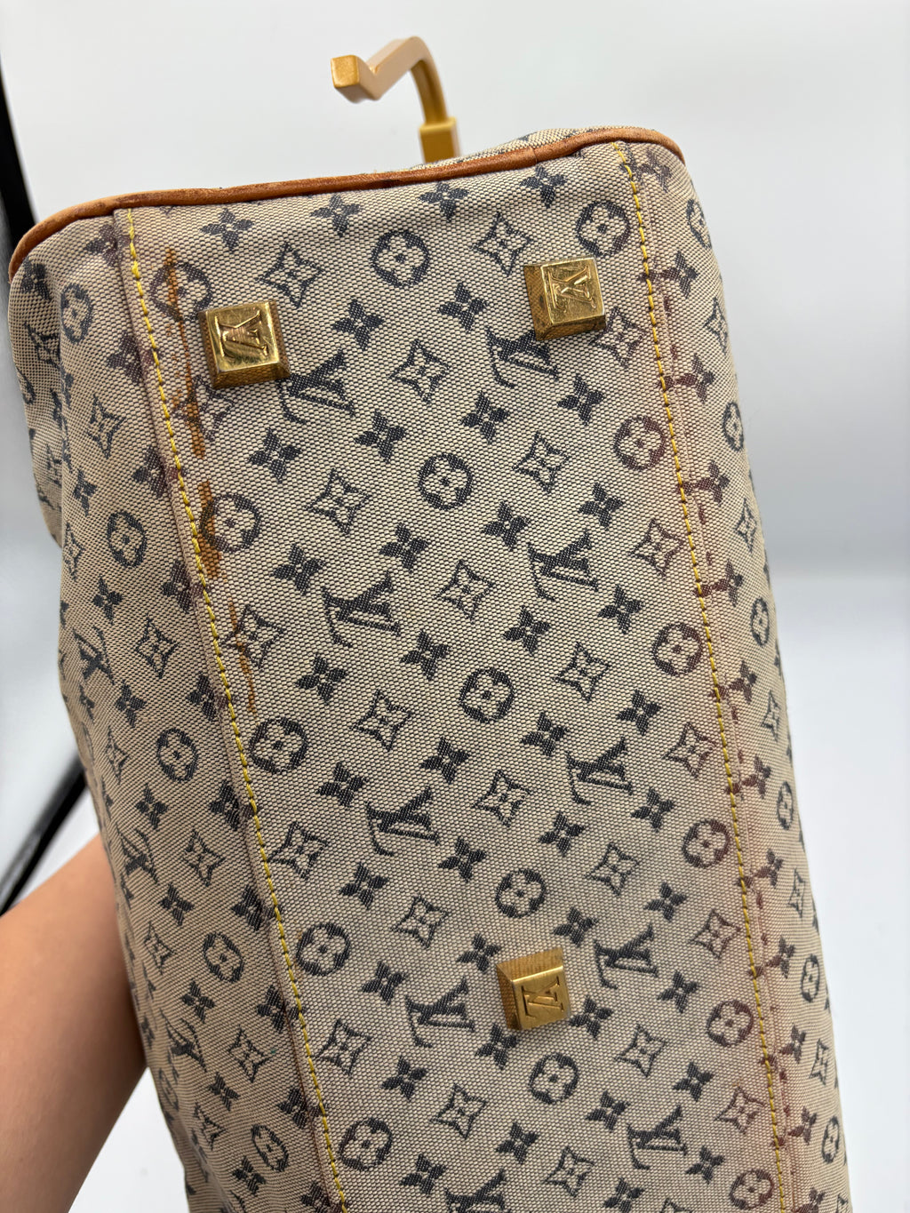 Rare Louis Vuitton Denim Monogram Mini Lin Marie Boston Bag