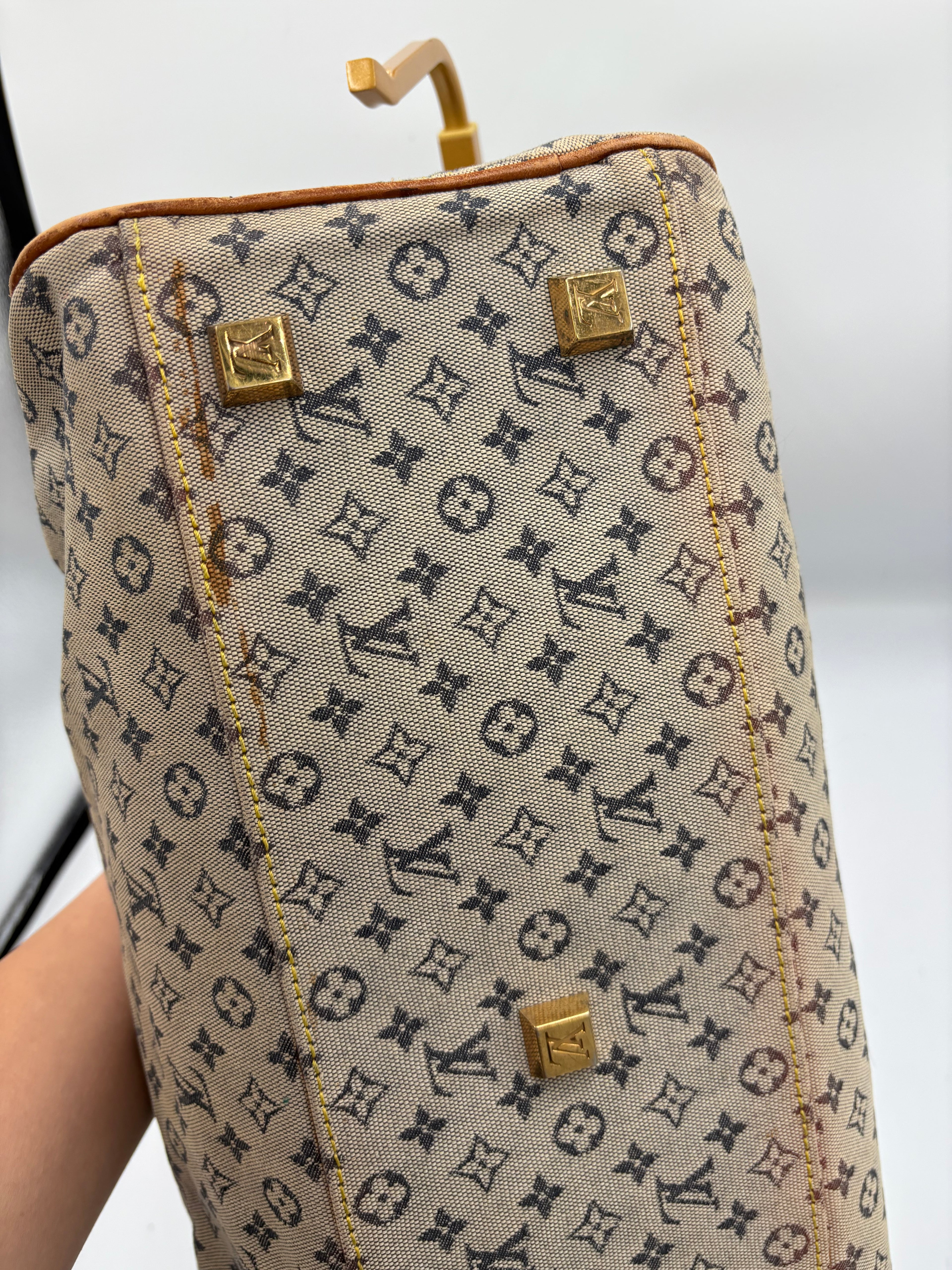 Rare Louis Vuitton Denim Monogram Mini Lin Marie Boston Bag