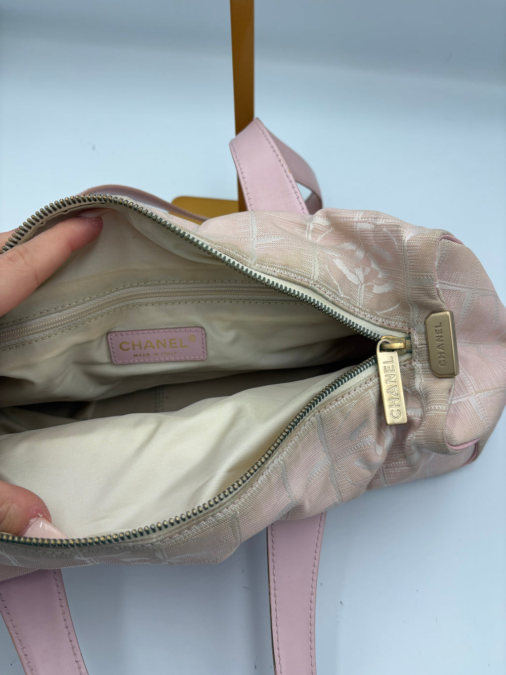 Chanel Travel Line blush pink tote bag from circa 2004