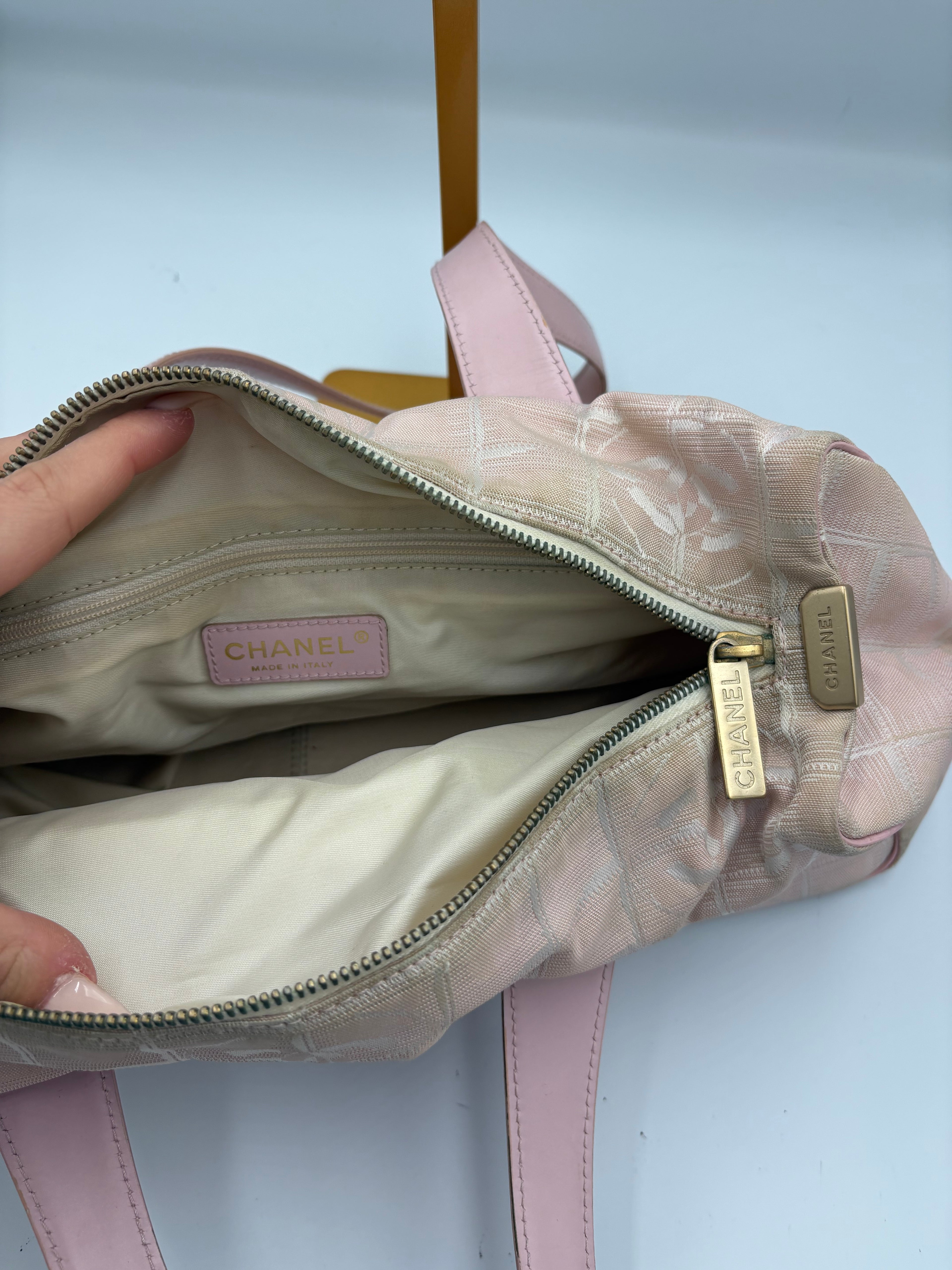Chanel Travel Line blush pink tote bag from circa 2004