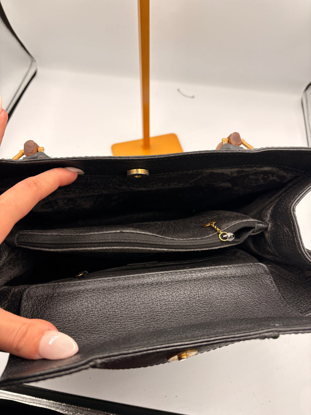 Vintage Gucci Diana Suede black bamboo handbag
