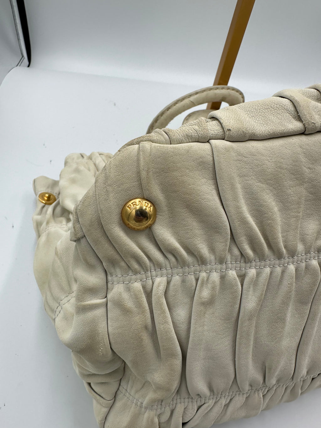 Rare Prada Gaufre gathered leather bag