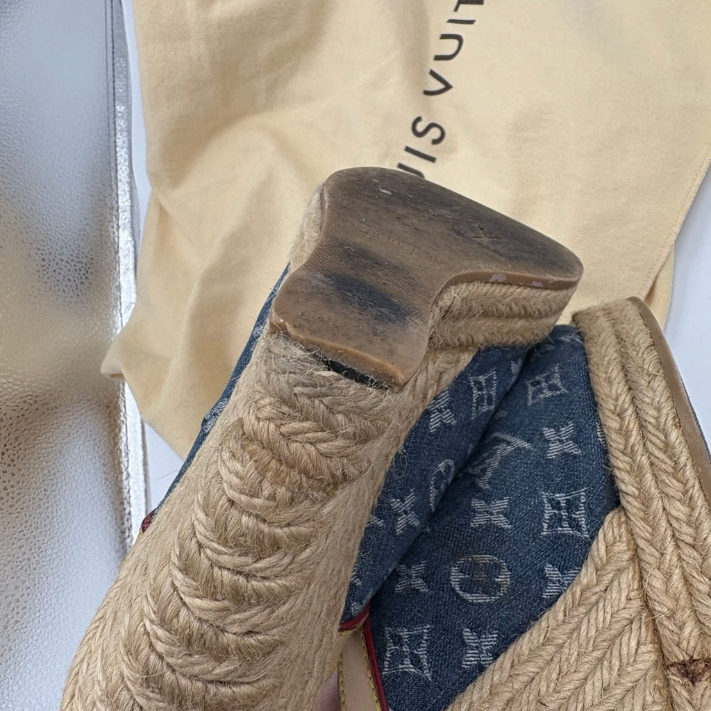 Louis Vuitton denim wedges
