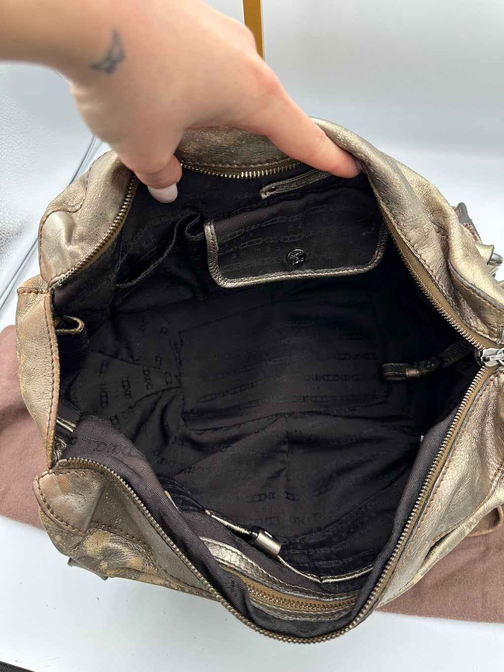 Celine Bittersweet Hobo metallic shoulder bag