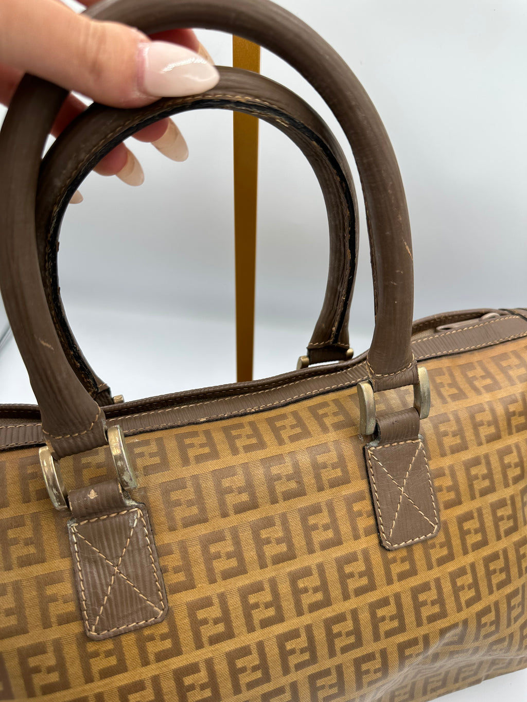 Fendi Zucchino boston monogram bag