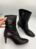 Giorgio Armani leather kitten heel boots UK 3