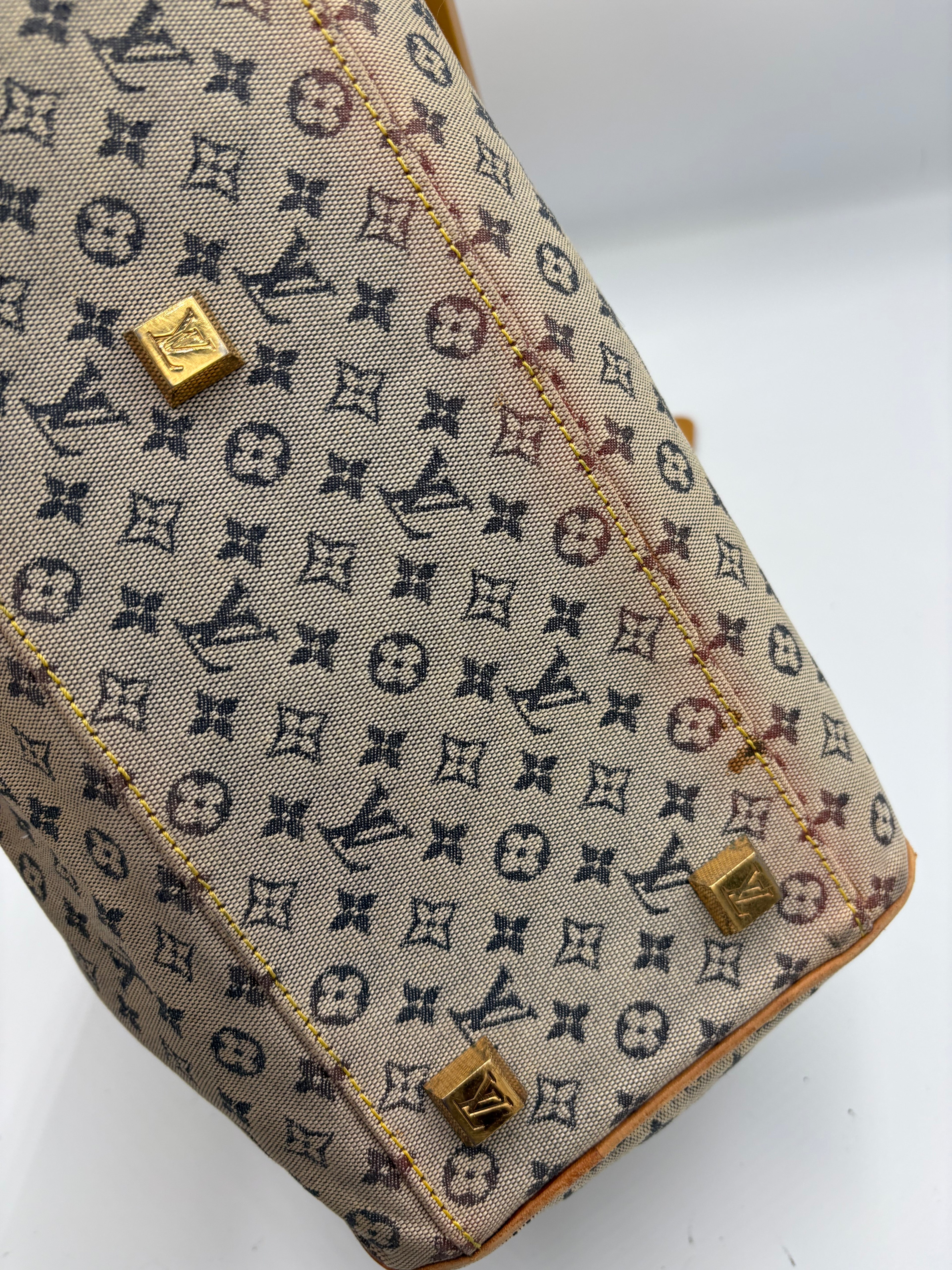 Rare Louis Vuitton Denim Monogram Mini Lin Marie Boston Bag