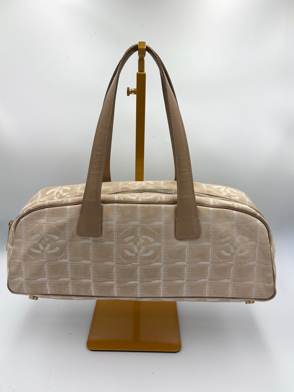 2003 Chanel Travel Line Boston Bag in Beige
