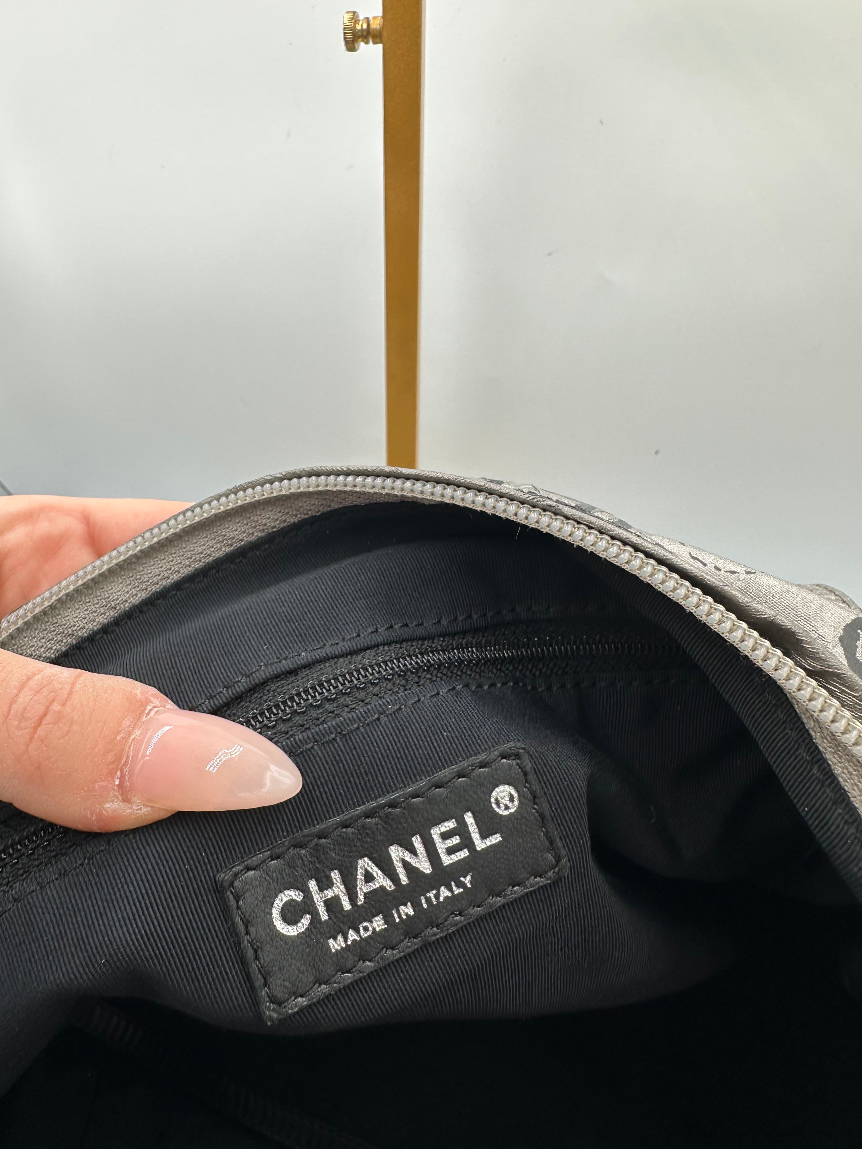 Chanel Unlimited Rue Cambon silver shoulder bag