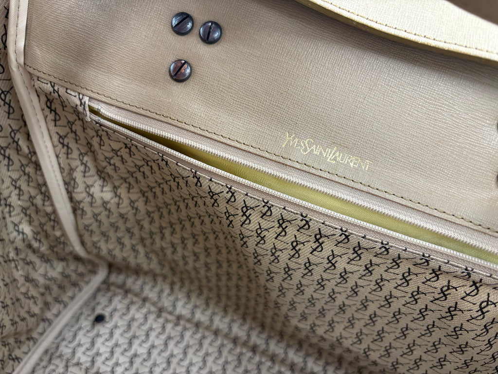 Rare Yves Saint Laurent Borse vintage giraffe print monogram leather bag