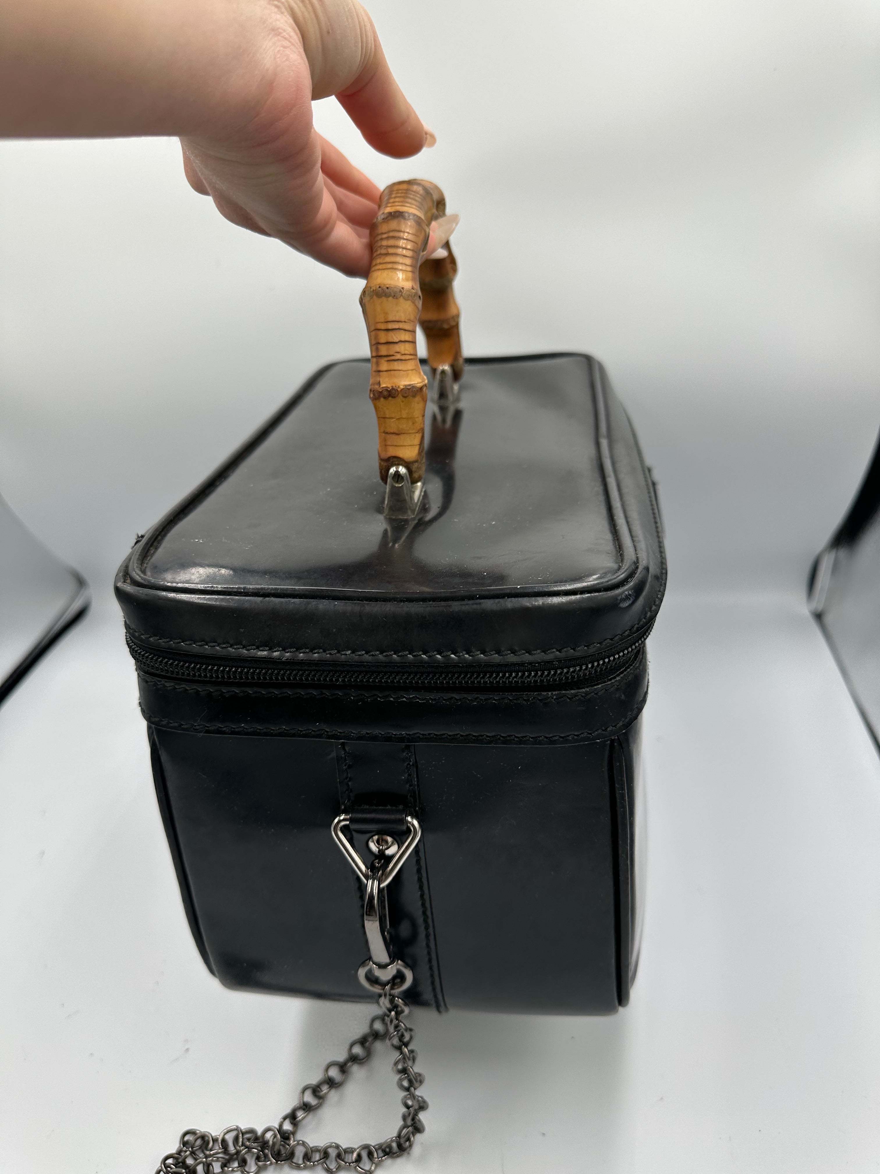 Vintage Gucci Bamboo leather vanity bag