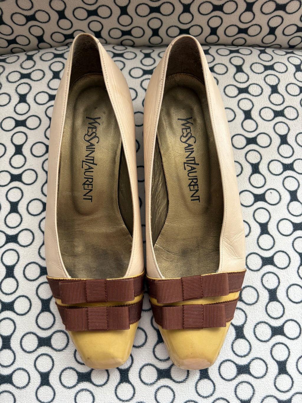 YSL 90s vintage bow ballet flats