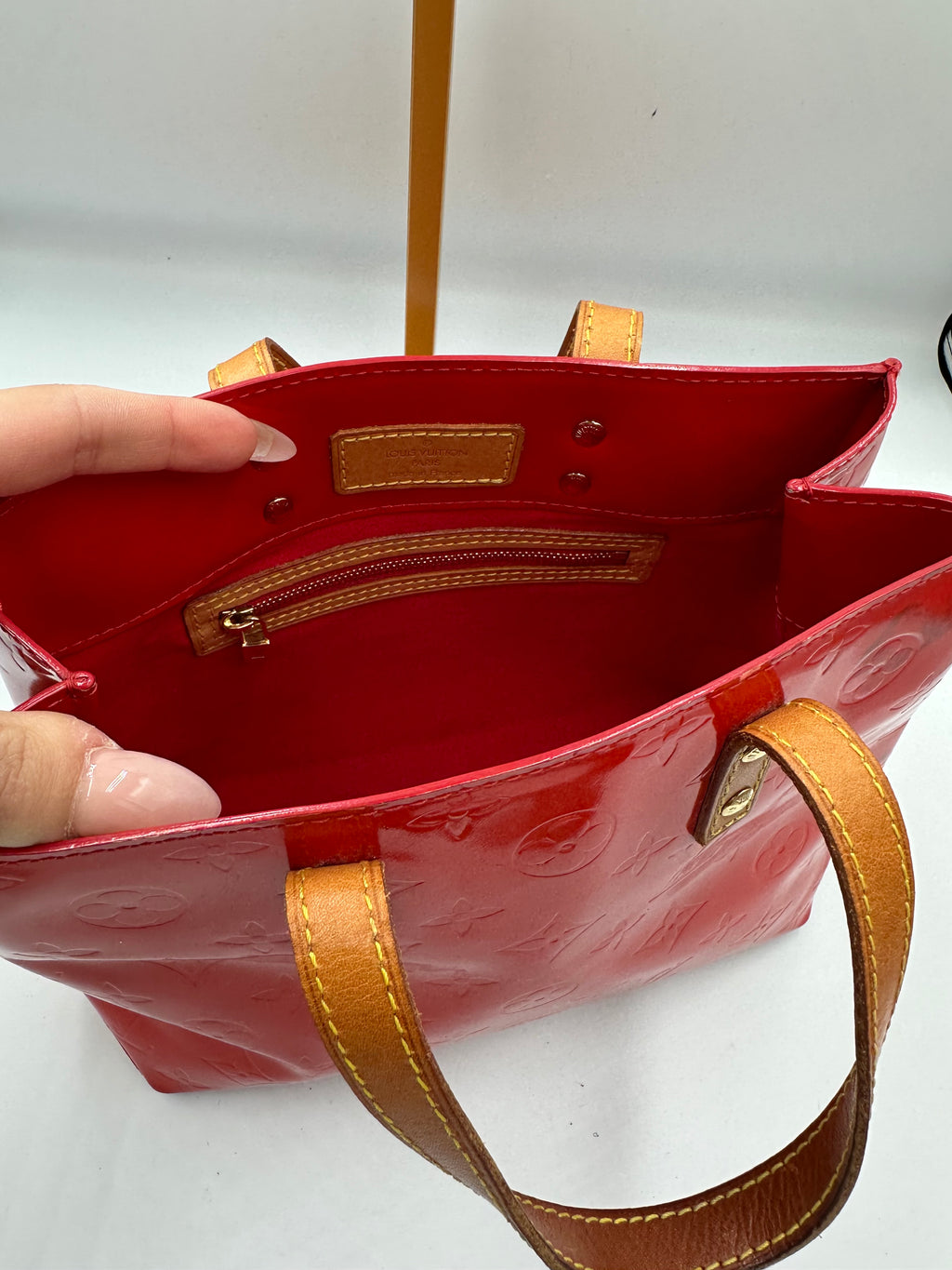 Louis Vuitton Monogram Vernis Reade PM bag in Red Rouge