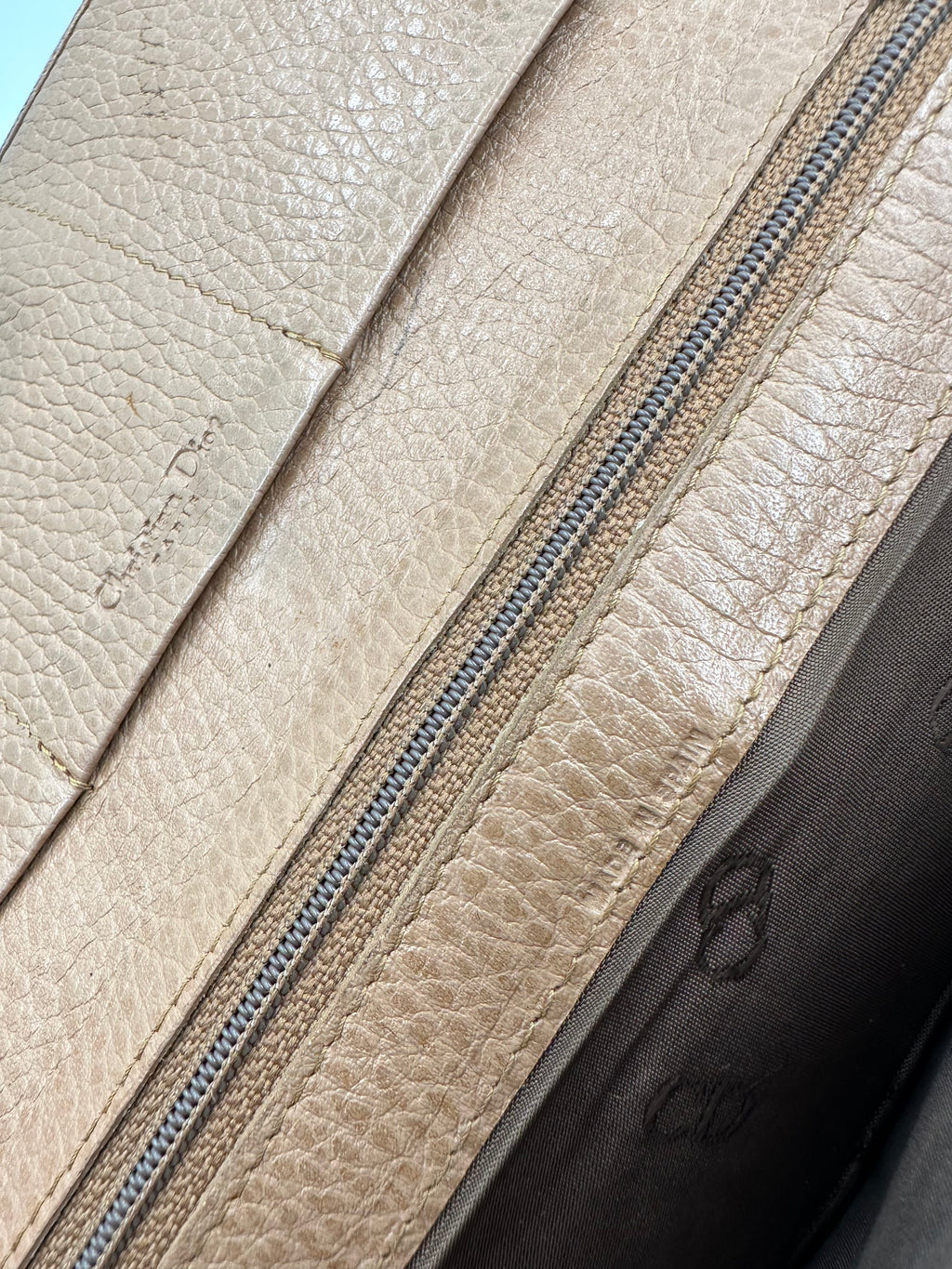Christian Dior 80s rare beige honeycomb wallet