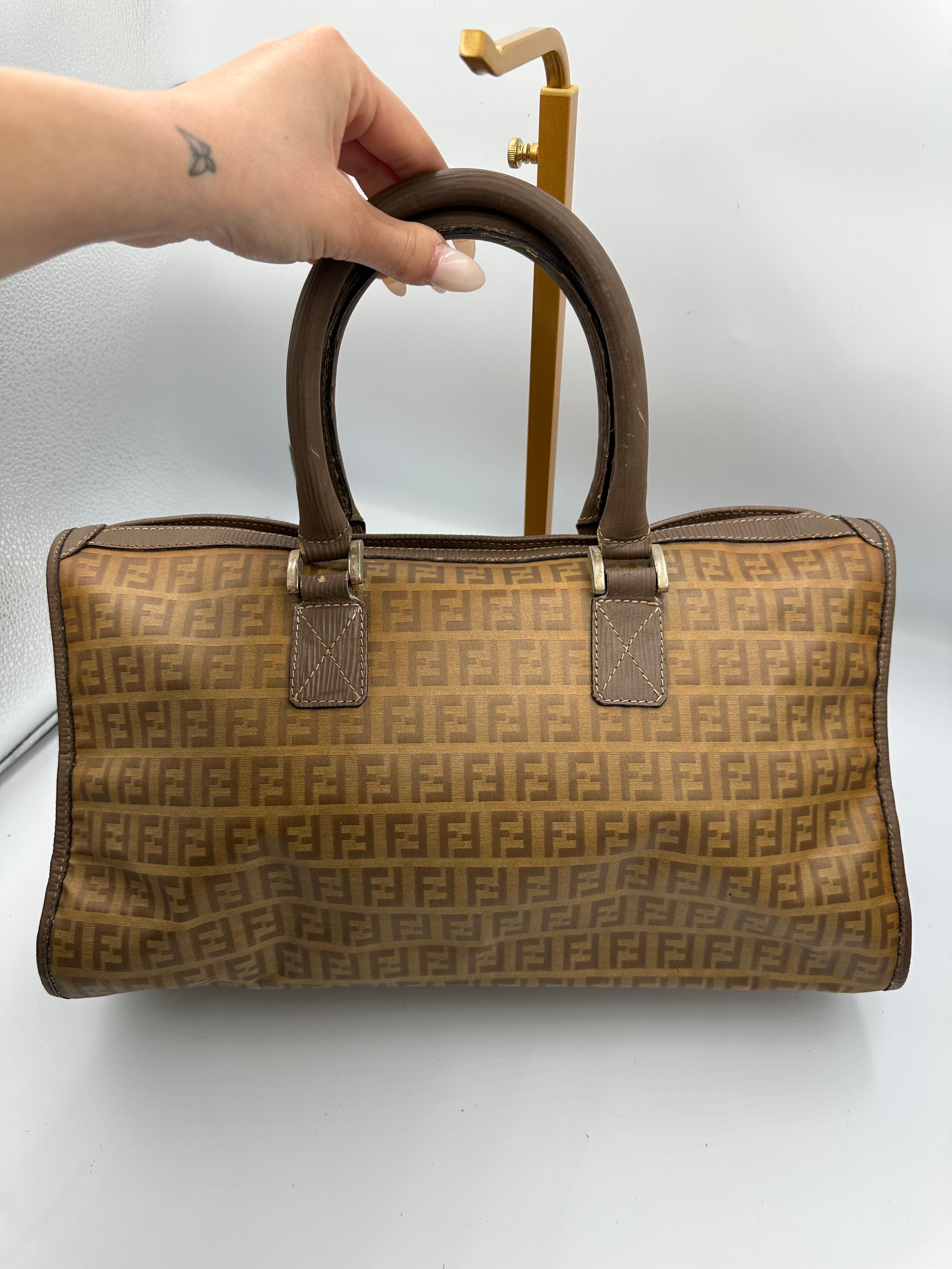 Fendi Zucchino boston monogram bag