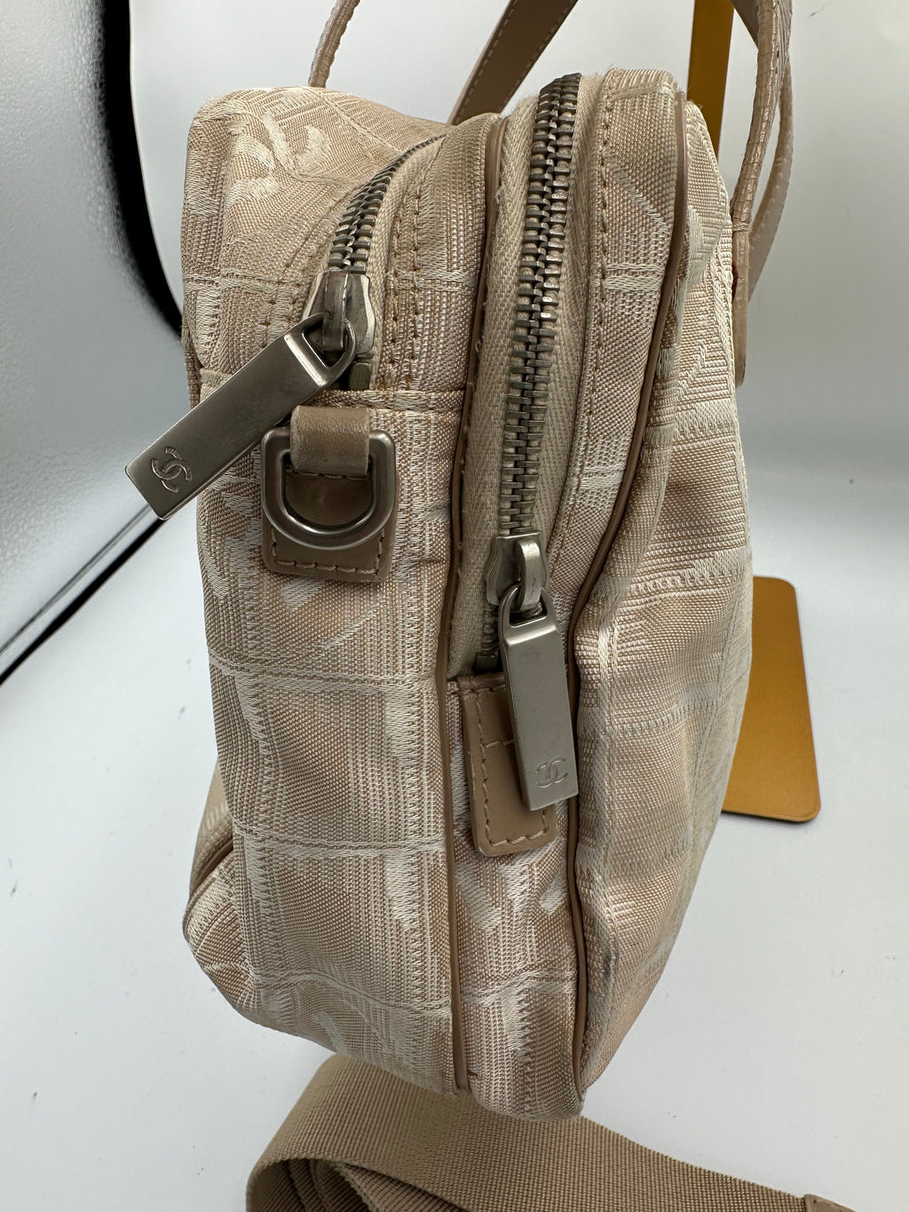 Chanel 2004 Travel Line beige handbag
