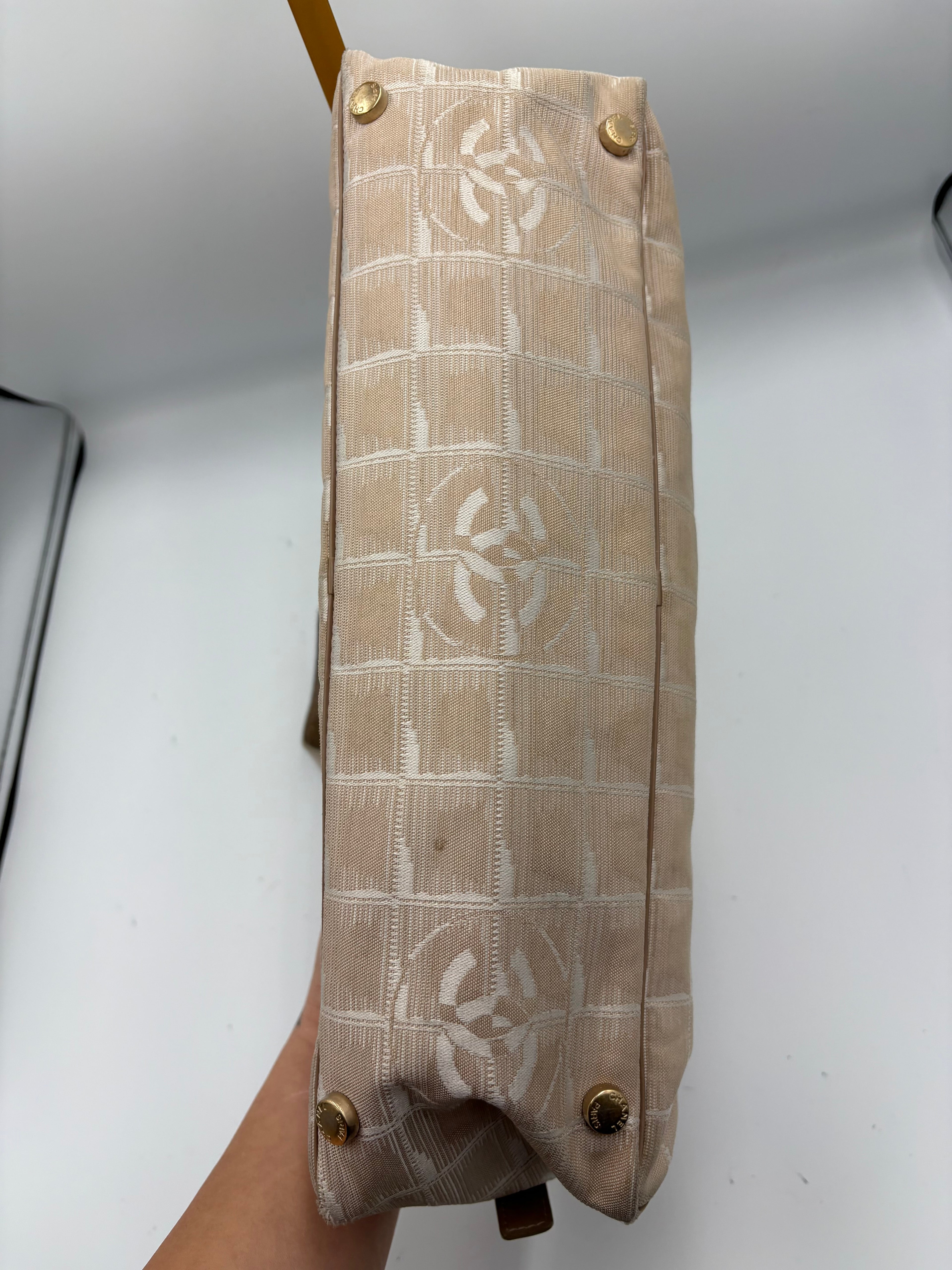 2003 Chanel Travel Line Boston Bag in Beige