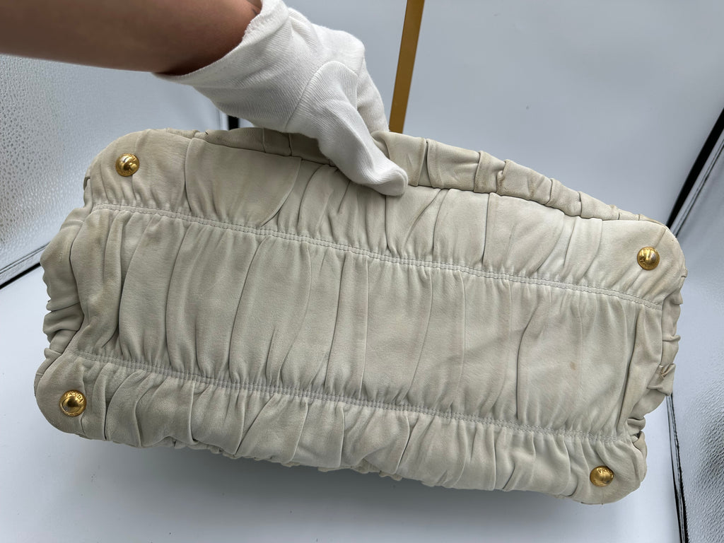 Rare Prada Gaufre gathered leather bag