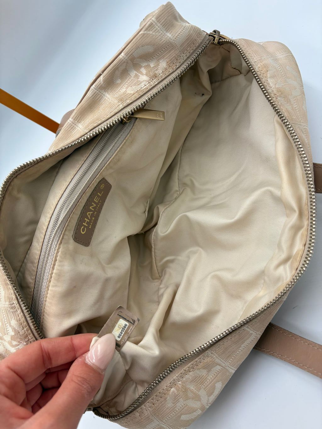 2003 Chanel Travel Line Boston Bag in Beige