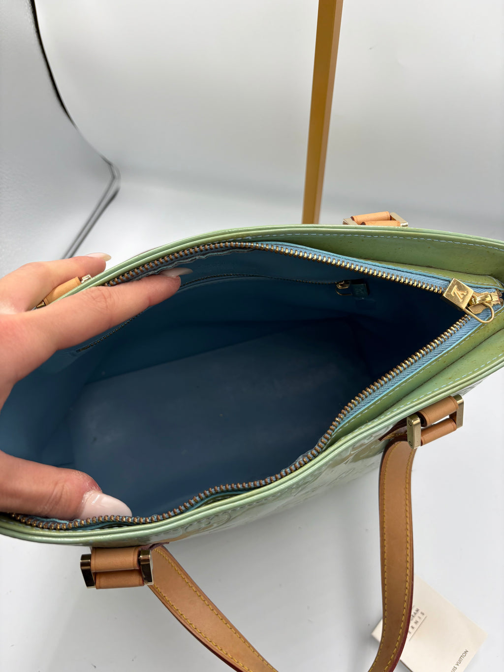 Louis Vuitton Monogram Vernis Houston shoulder bag in mint green