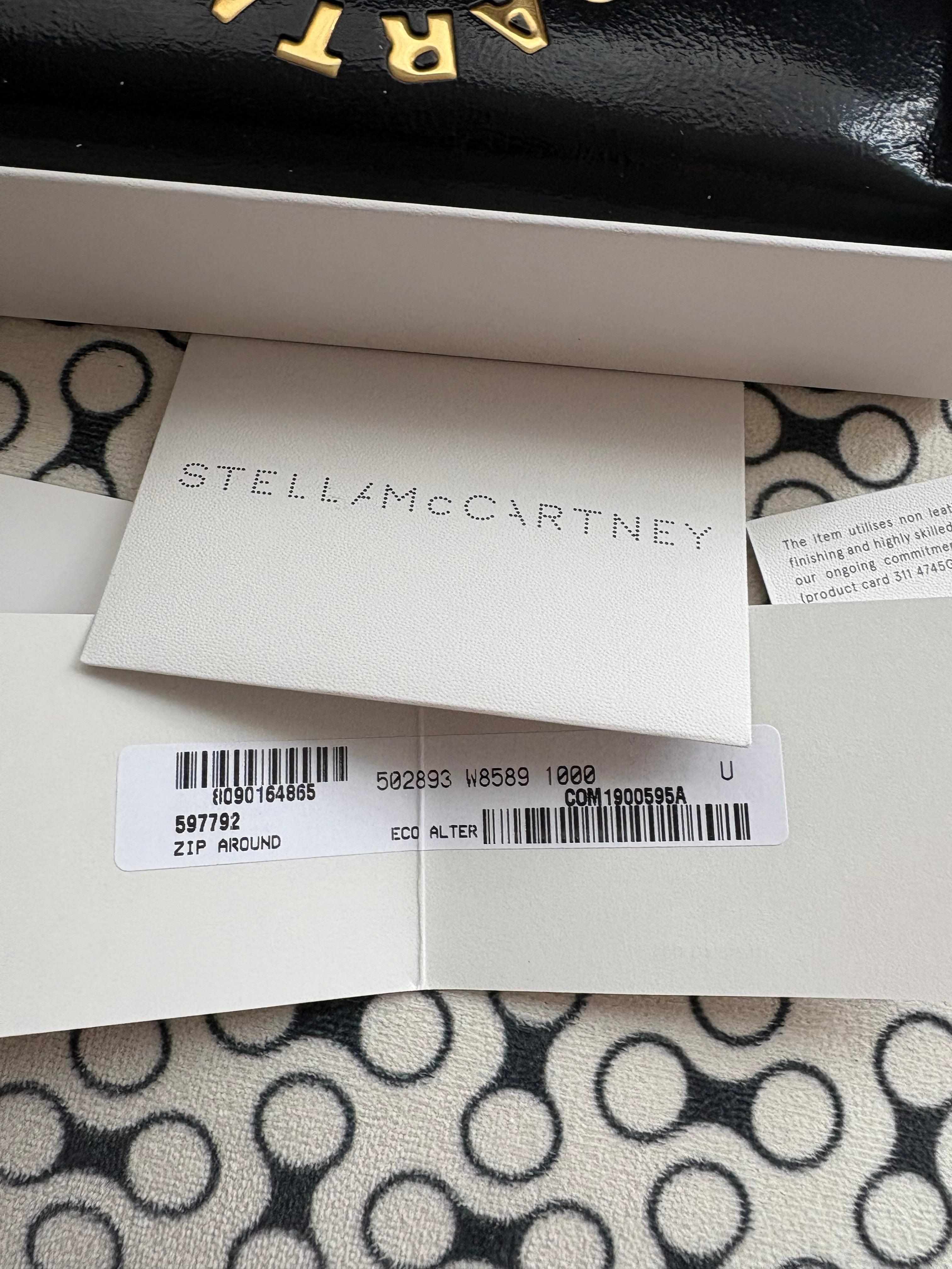 Stella McCartney black Stella Logo Continental wallet
